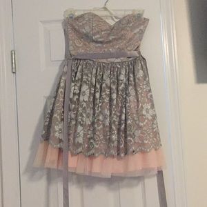 Short strapless homecoming dress